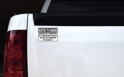 Minors Not Permitted in a Rideshare Vehicle Sticker