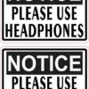 Notice Please Use Headphones Stickers