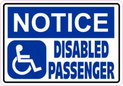 Notice Disabled Passenger Magnet