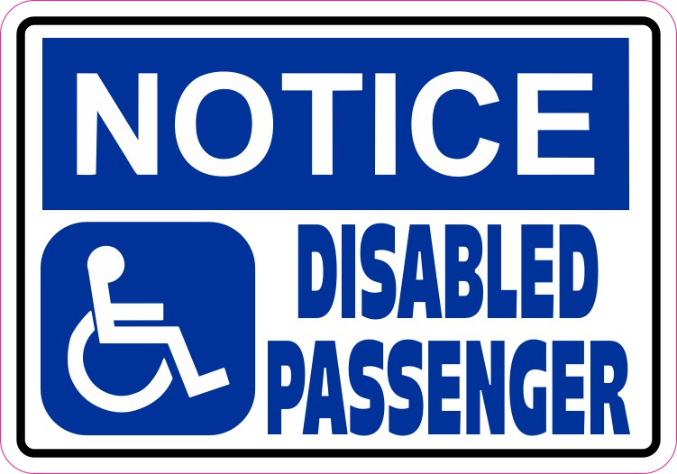 Notice Disabled Passenger Magnet
