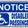 Notice Disabled Passenger Sticker