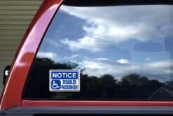 5in x 3.5in Notice Disabled Passenger Sticker