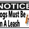 Picture Notice Dogs Must Be On A Leash Sticker