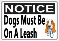 Picture Notice Dogs Must Be On A Leash Magnet