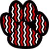 Red Black and White Chevron Paw Print Sticker