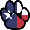 Texas Flag Paw Print Sticker