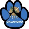 Oklahoma Flag Paw Print Sticker