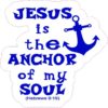 Blue and White Jesus Is the Anchor Sticker