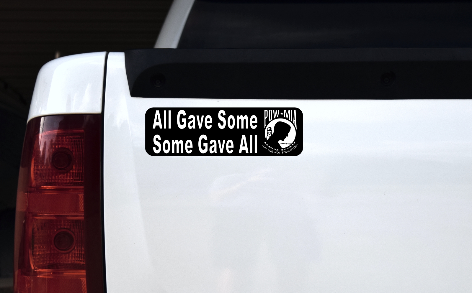 10in x 3in All Gave Some Some Gave All POW MIA Bumper Sticker - Image 2