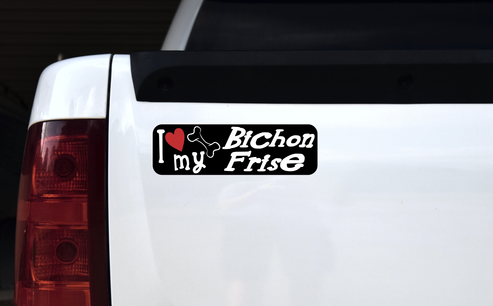 I Love My Bichon Frise Sticker