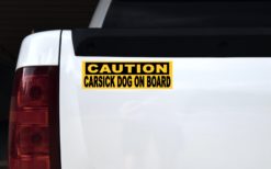 Alternative view of 10in x 3in Caution Carsick Dog on Board Magnet