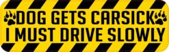 Dog Gets Carsick Sticker