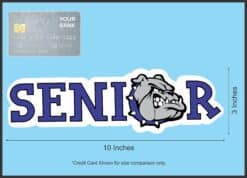 10in x 3in Blue Bulldog Senior Sticker
