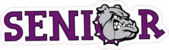 10in x 3in Purple Bulldog Senior Sticker