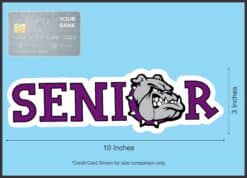 10in x 3in Purple Bulldog Senior Sticker