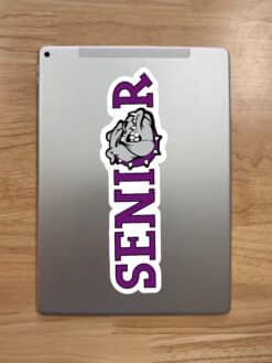 10in x 3in Purple Bulldog Senior Sticker