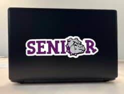 10in x 3in Purple Bulldog Senior Sticker
