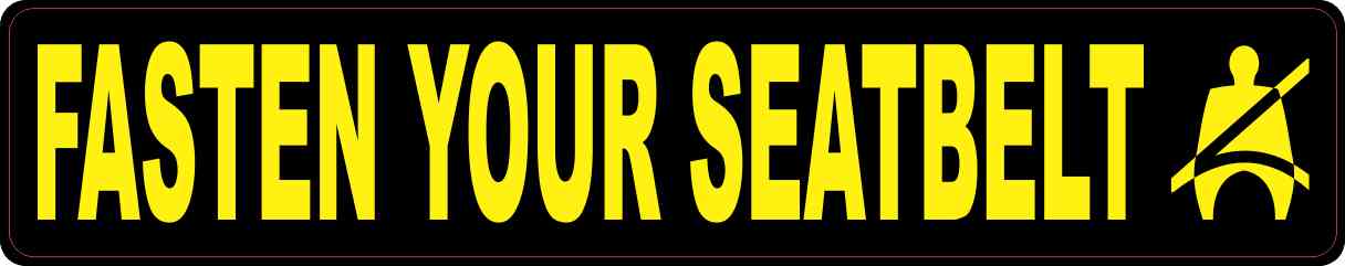 Yellow and Black Fasten Your Seatbelt Magnet
