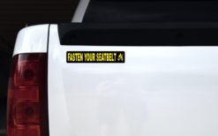 Alternative view of 8in x 1.5in Yellow and Black Fasten Your SeatBelt Magnet