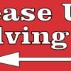10in x 3in Red Left Arrow Please Use Revolving Door Magnet