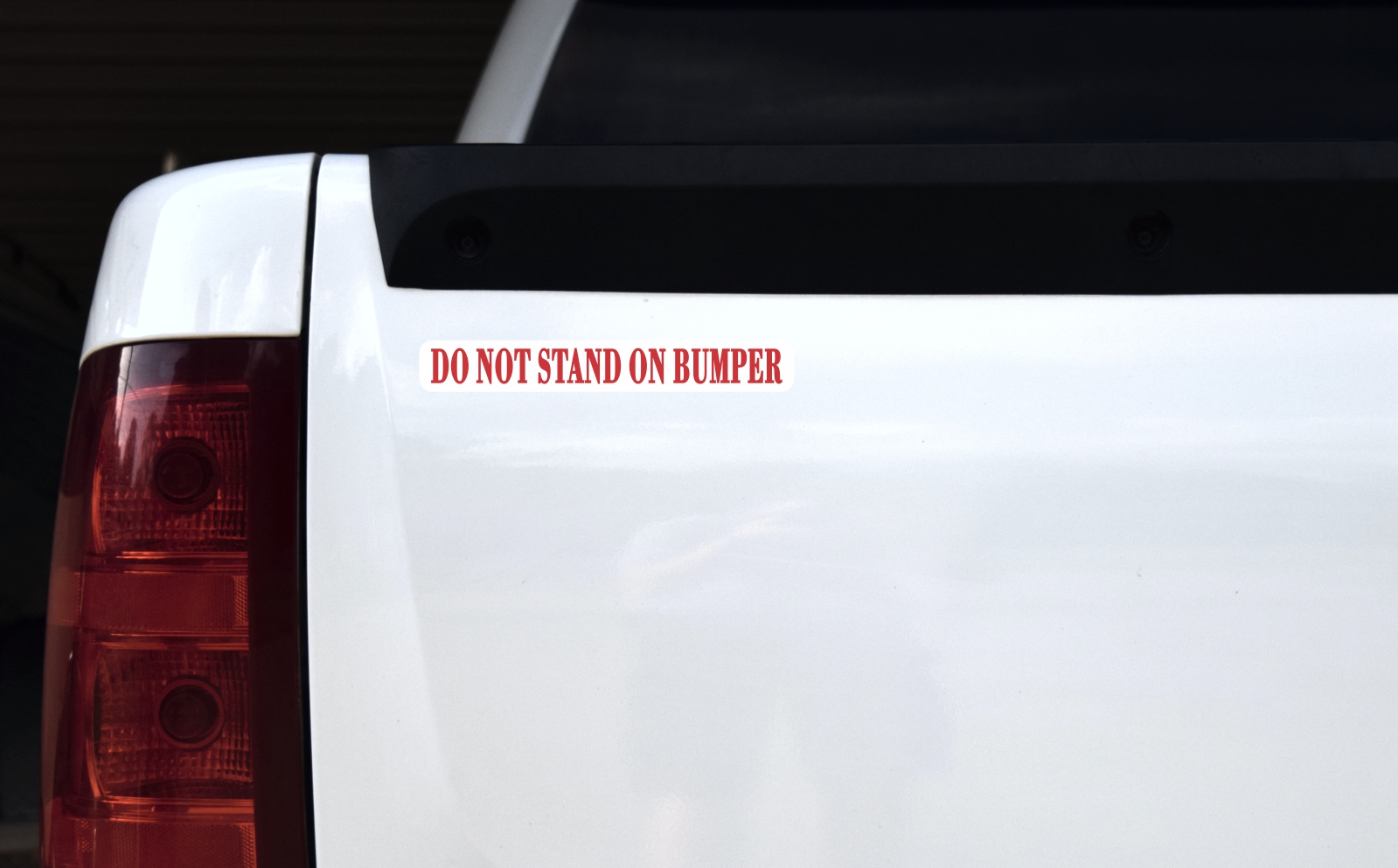 8in x 1in Red Do Not Stand on Bumper Stickers - Image 2