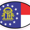 Oval Georgia Flag Sticker