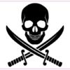 White Background Jolly Roger Magnet