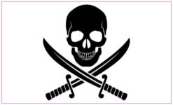 White Background Jolly Roger Magnet