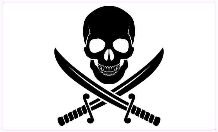 White Background Jolly Roger Magnet