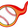 Die Cut Flaming Baseball Sticker