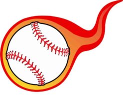 Die Cut Flaming Baseball Sticker