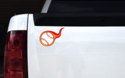 Alternative view of 6in x 4.5in Die Cut Flaming Baseball Sticker