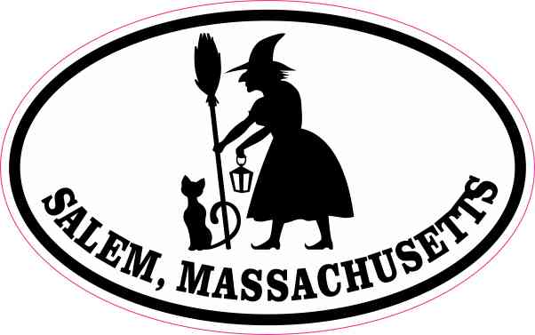 Witch Oval Salem Massachusetts Sticker