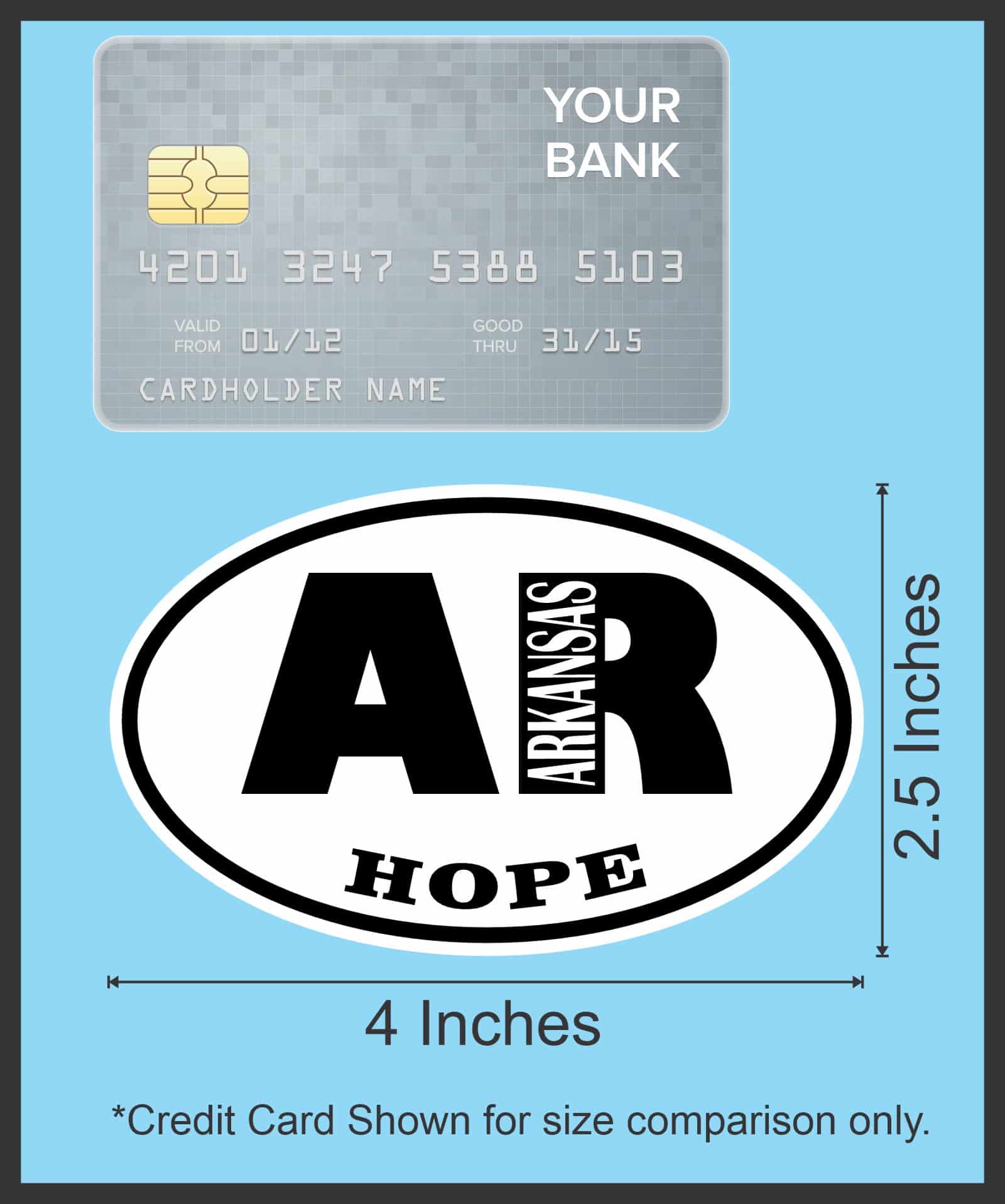 4in x 2.5in Oval AR Hope Arkansas Sticker - Image 8