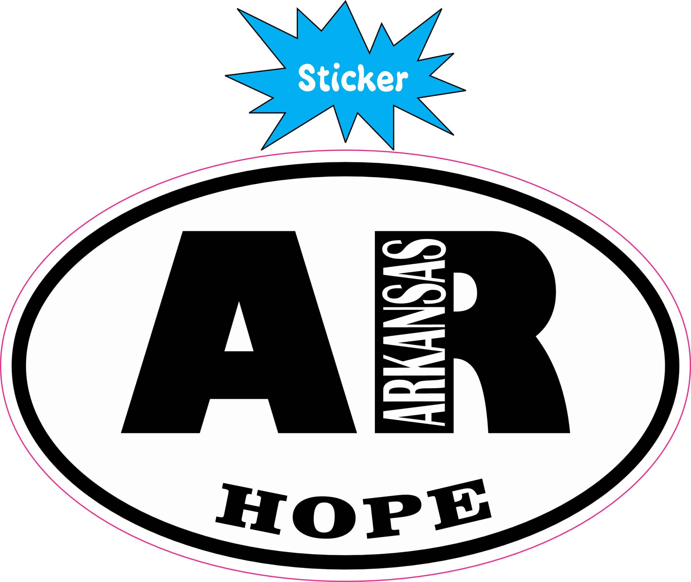4in x 2.5in Oval AR Hope Arkansas Sticker - Image 3