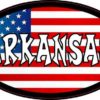 Oval American Flag Arkansas Sticker