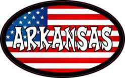 Oval American Flag Arkansas Sticker