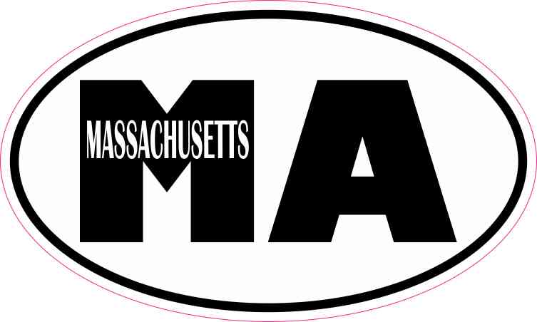 Oval Massachusetts Sticker