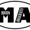 Oval MA Boston Massachusetts Sticker