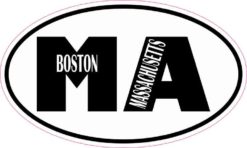 Oval MA Boston Massachusetts Sticker