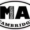 Oval MA Cambridge Massachusetts Sticker