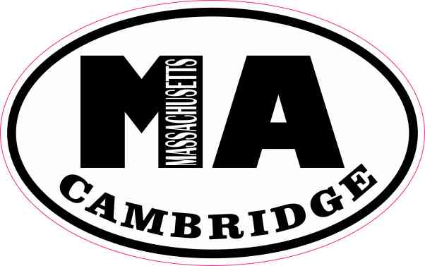 Oval MA Cambridge Massachusetts Sticker