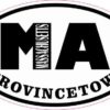 Oval MA Provincetown Massachusetts Sticker
