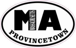 Oval MA Provincetown Massachusetts Sticker