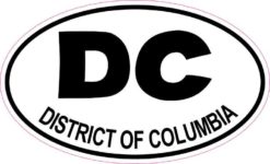 Oval DC District of Columbia Sticker