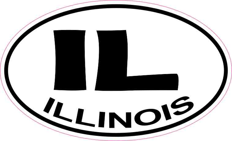Oval IL Illinois Sticker