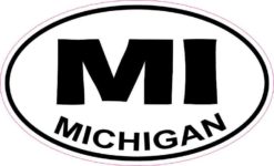 Oval MI Michigan Sticker