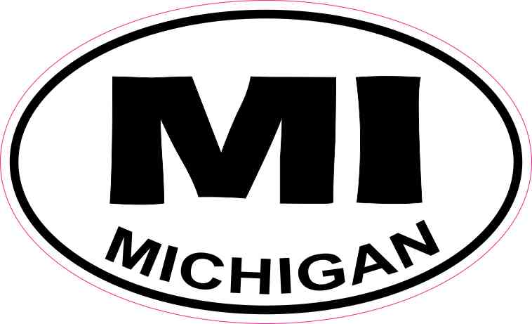 Oval MI Michigan Sticker