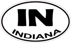 Oval IN Indiana Sticker