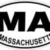Oval MA Massachusetts Sticker